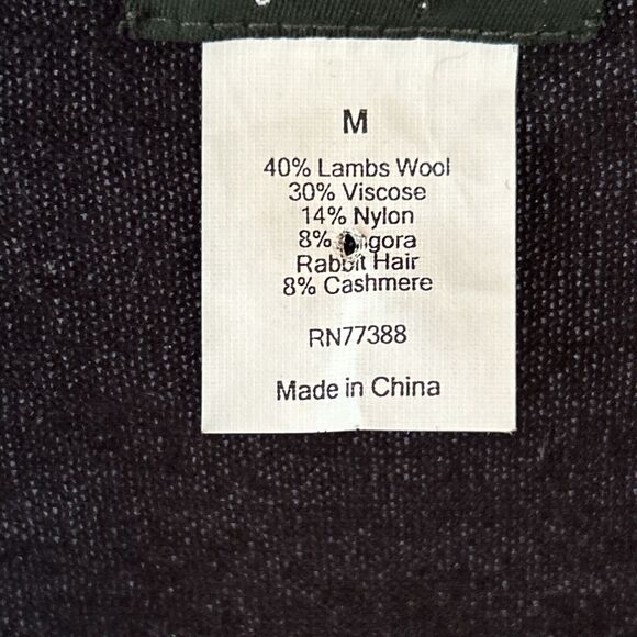 J.Crew Cardigan Set Knit Medium Black Beaded Lambswool Cashmere Angora Glam Punk - Picture 8 of 16